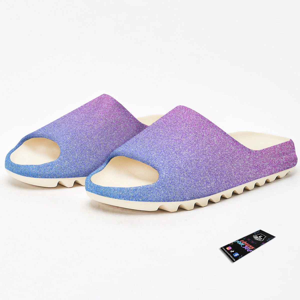 Glitter Artwork Pastel Print Pattern Sandals-grizzshop