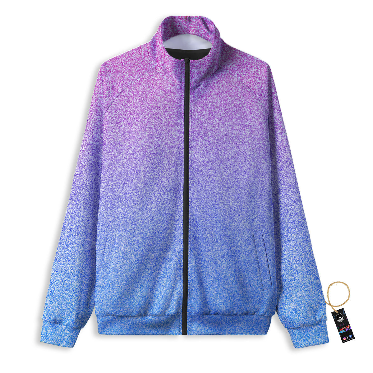Glitter Artwork Pastel Print Pattern Track Jacket-grizzshop
