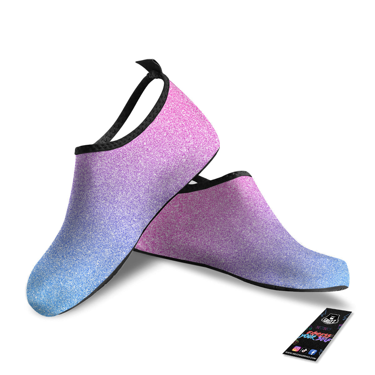 Glitter Artwork Pastel Print Pattern Water Shoes-grizzshop
