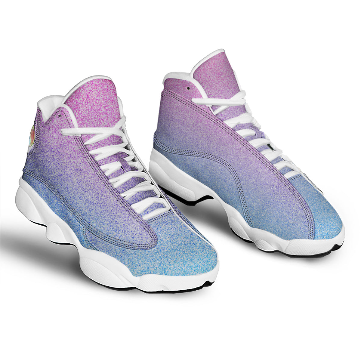 Glitter Artwork Pastel Print Pattern White Basketball Shoes-grizzshop