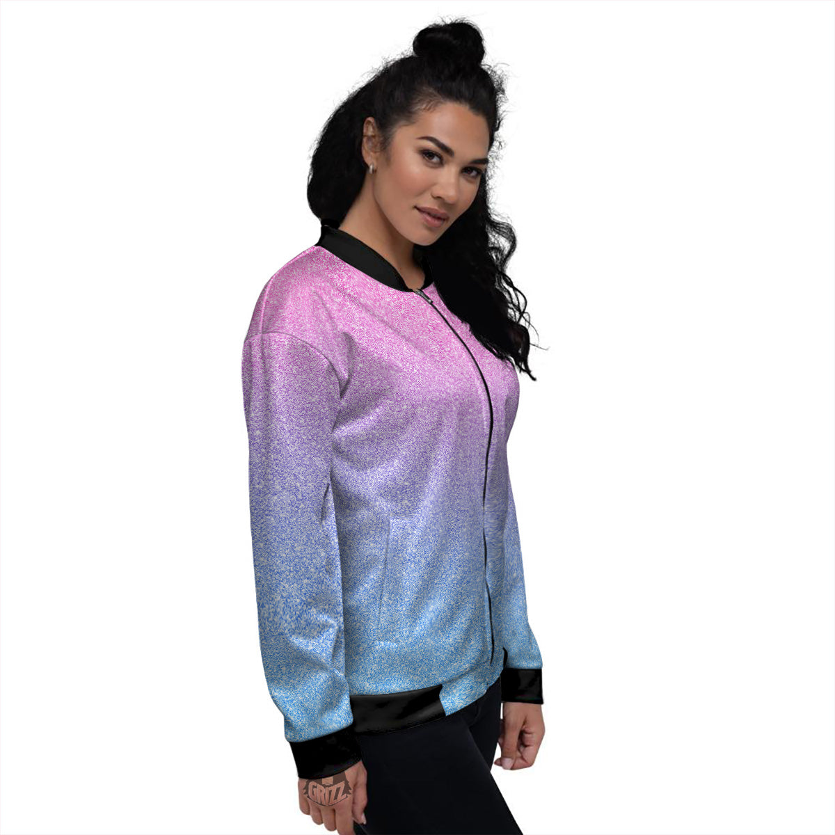 Glitter Artwork Pastel Print Pattern Women's Bomber Jacket-grizzshop