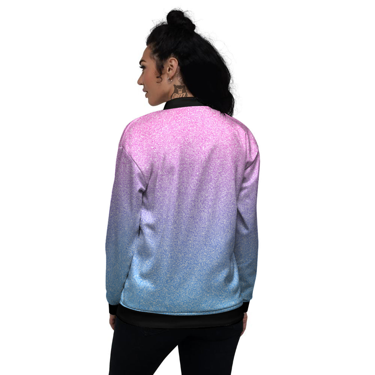 Glitter Artwork Pastel Print Pattern Women's Bomber Jacket-grizzshop