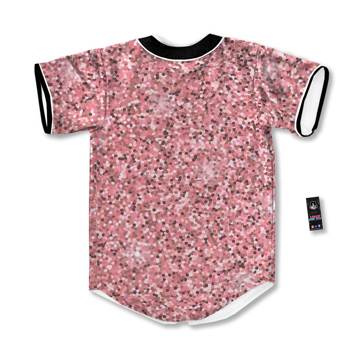 Glitter Artwork Pink Print Baseball Jersey-grizzshop