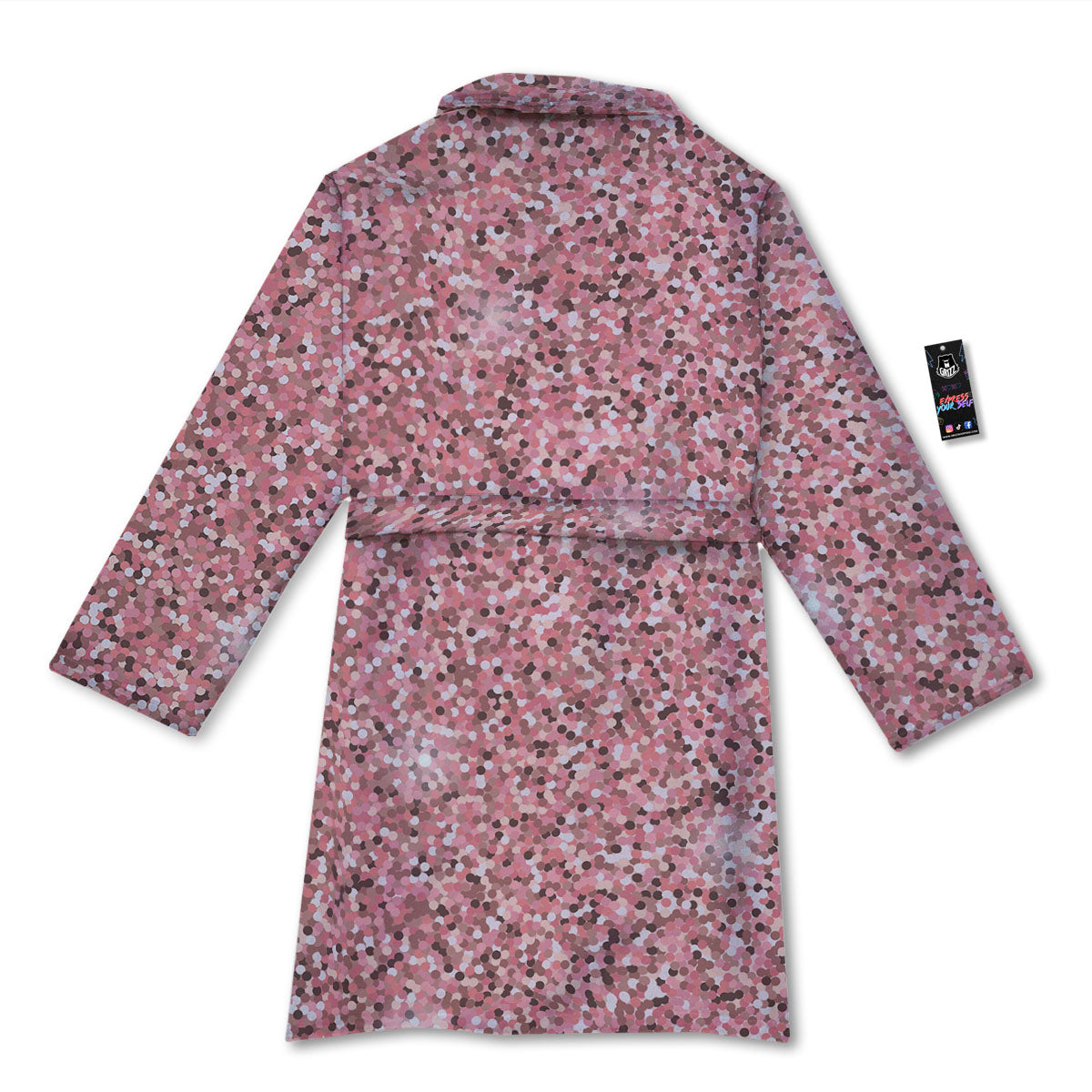 Glitter Artwork Pink Print Bathrobe-grizzshop