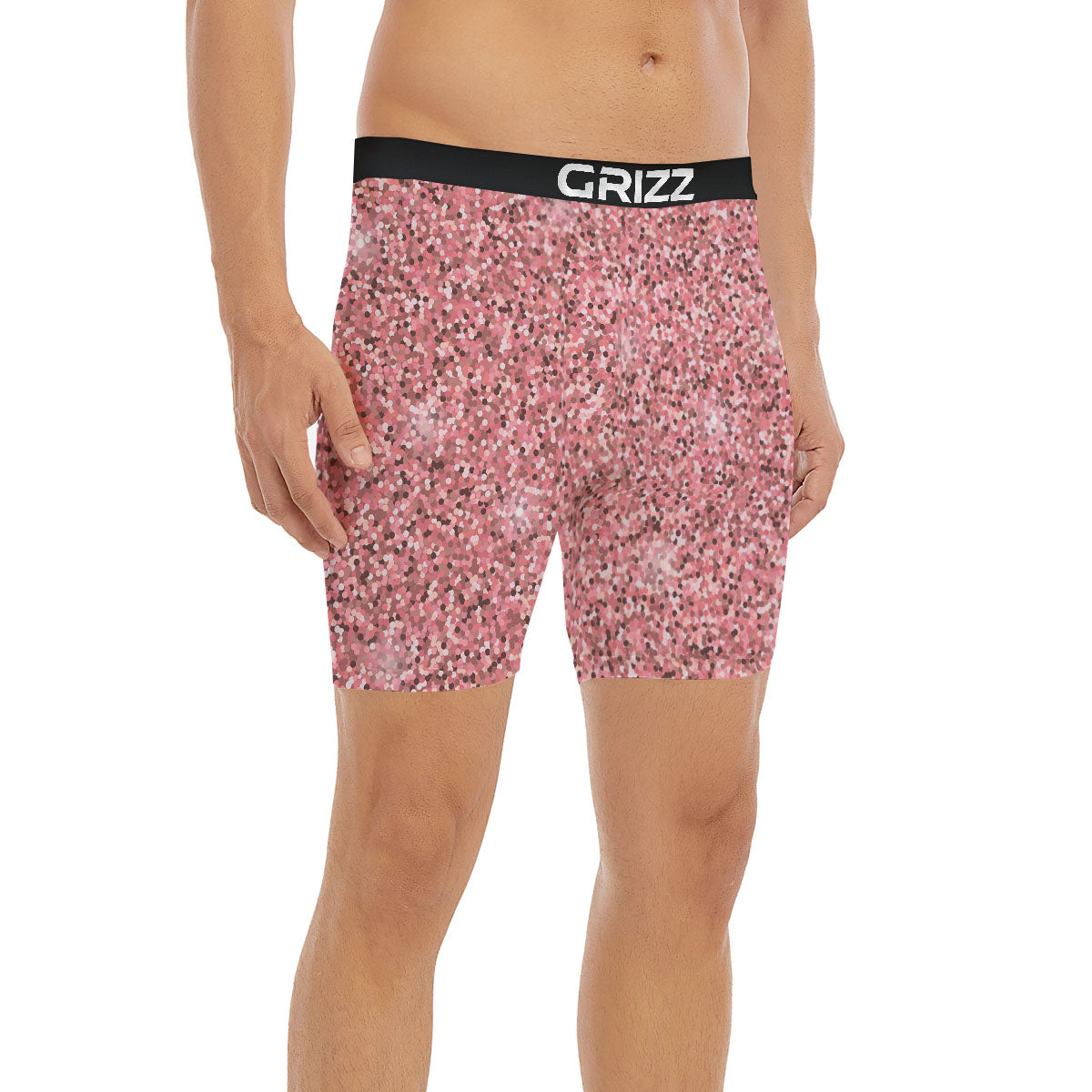 Glitter Artwork Pink Print Boxer Briefs-grizzshop