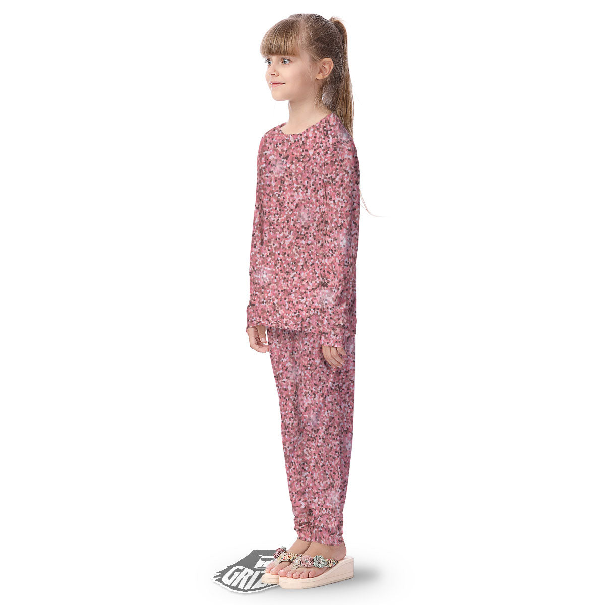 Glitter Artwork Pink Print Kid's Pajamas-grizzshop