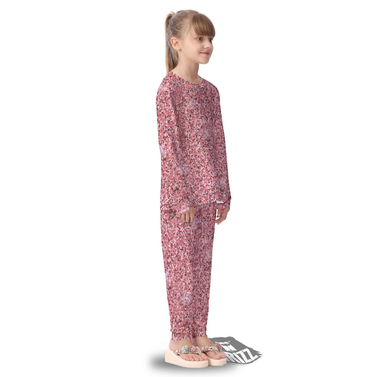 Glitter Artwork Pink Print Kid's Pajamas-grizzshop