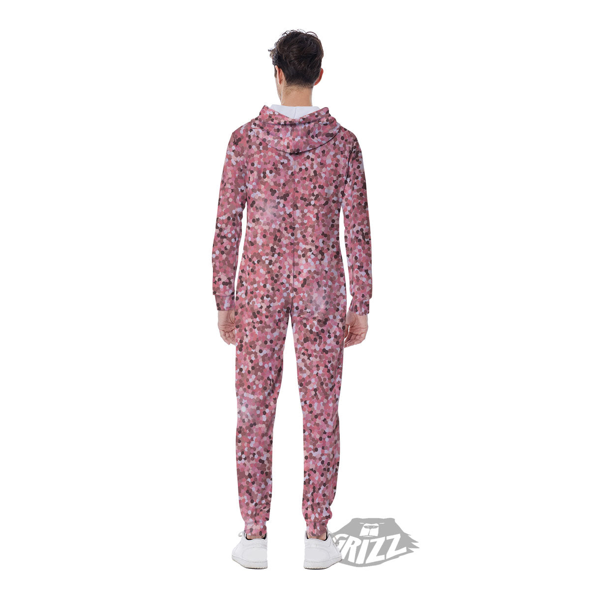 Glitter Artwork Pink Print Men's Jumpsuit-grizzshop