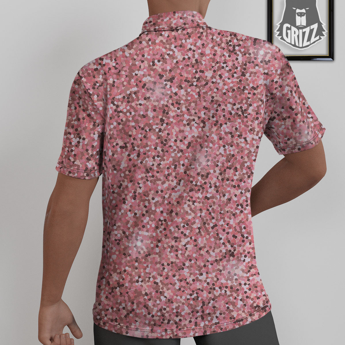 Glitter Artwork Pink Print Untucked Shirts-grizzshop