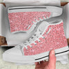 Glitter Artwork Pink Print White High Top Shoes-grizzshop