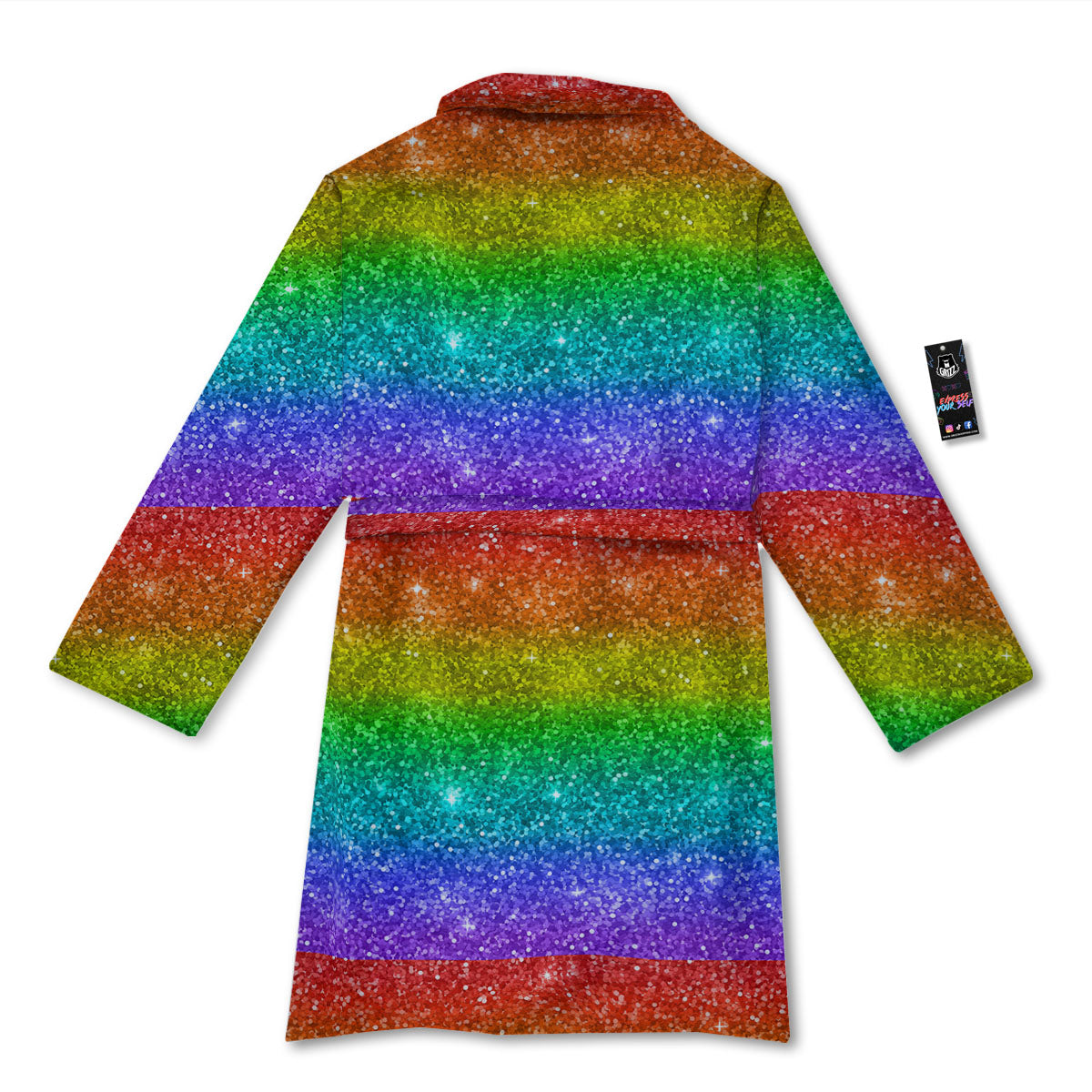 Glitter Rainbow Print Pattern Bathrobe-grizzshop