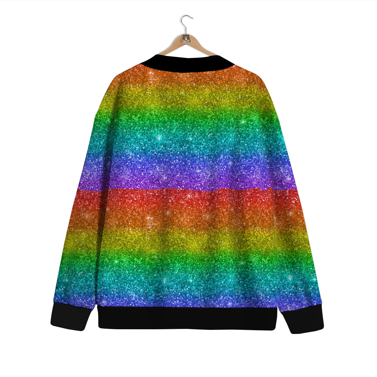 Glitter Rainbow Print Pattern Cardigan-grizzshop
