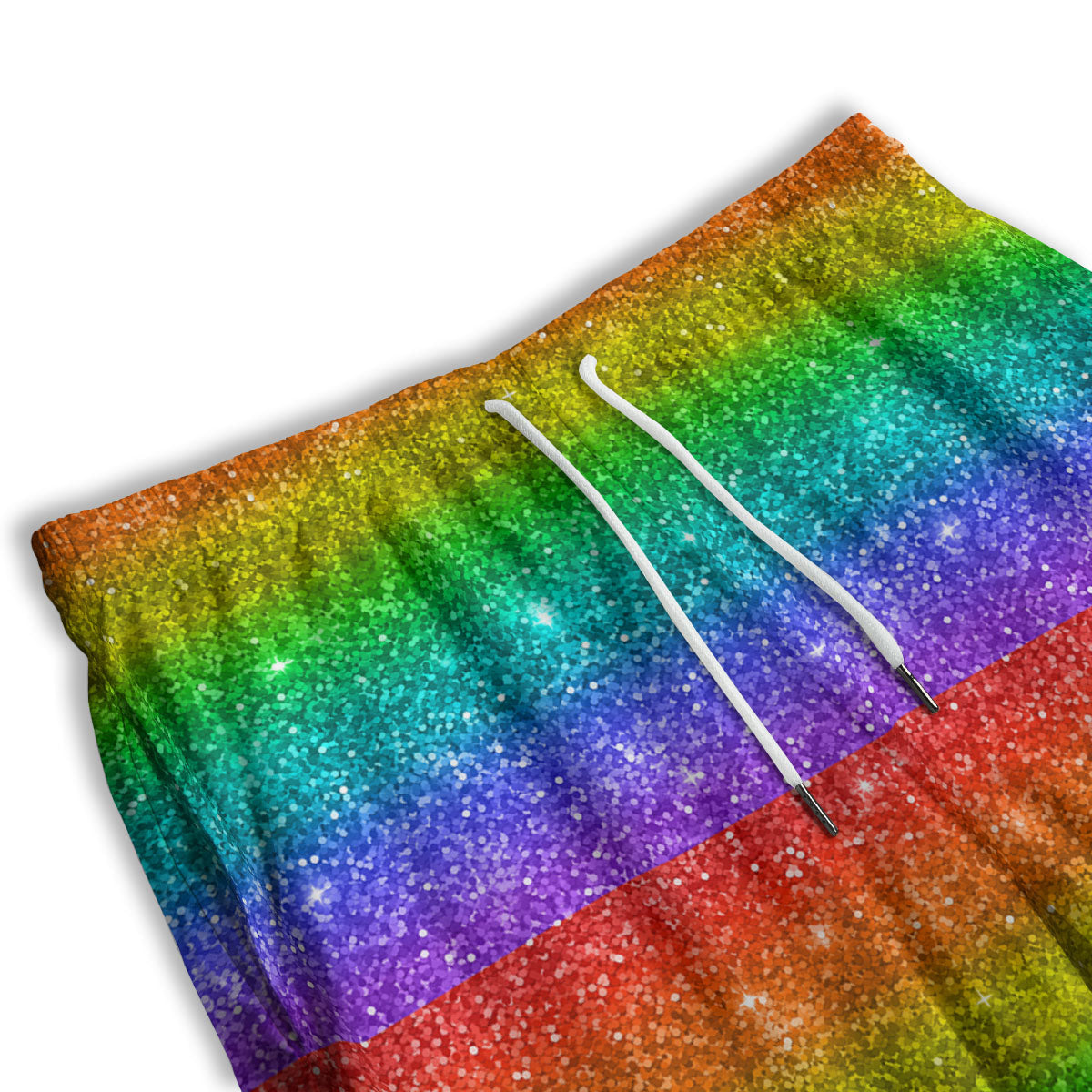 Glitter Rainbow Print Pattern Men's Athletic Shorts