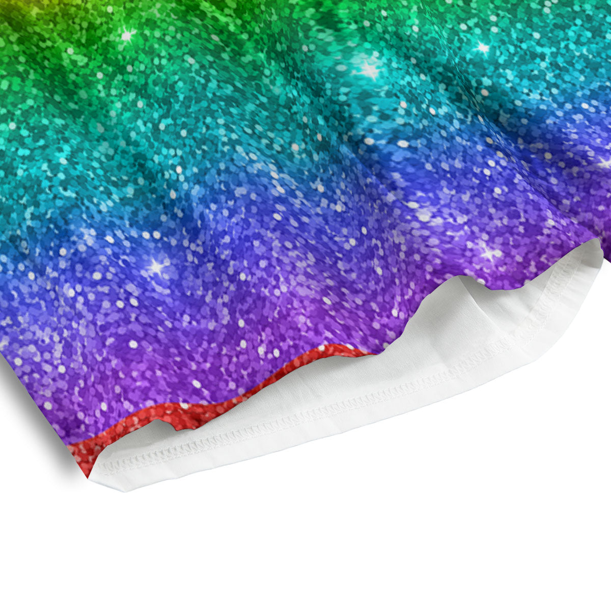 Glitter Rainbow Print Pattern Men's Athletic Shorts
