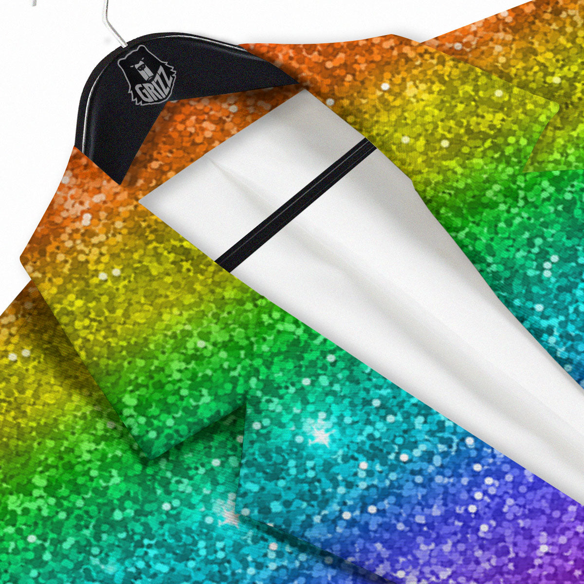 Glitter Rainbow Print Pattern Men's Sport Coat-grizzshop