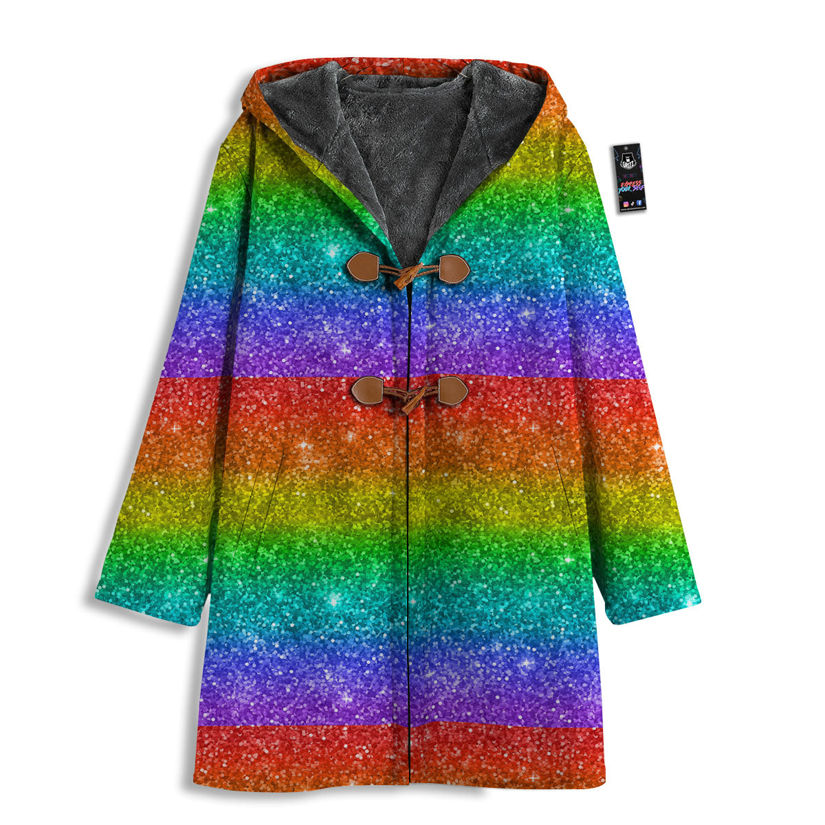 Glitter Rainbow Print Pattern Men's Windbreaker Jacket-grizzshop