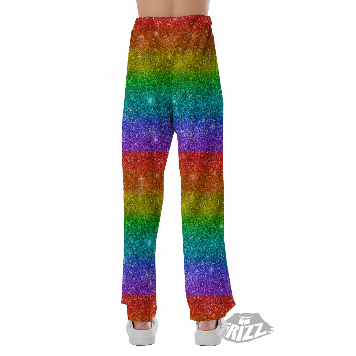 Glitter Rainbow Print Pattern Pajama Pants-grizzshop