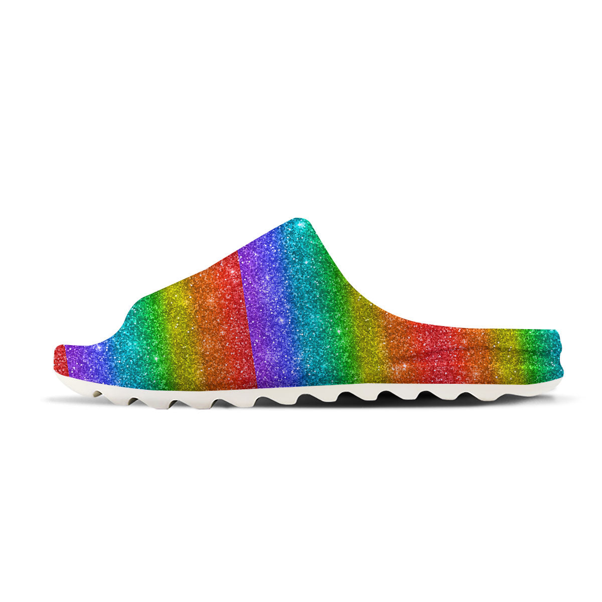 Glitter Rainbow Print Pattern Sandals-grizzshop
