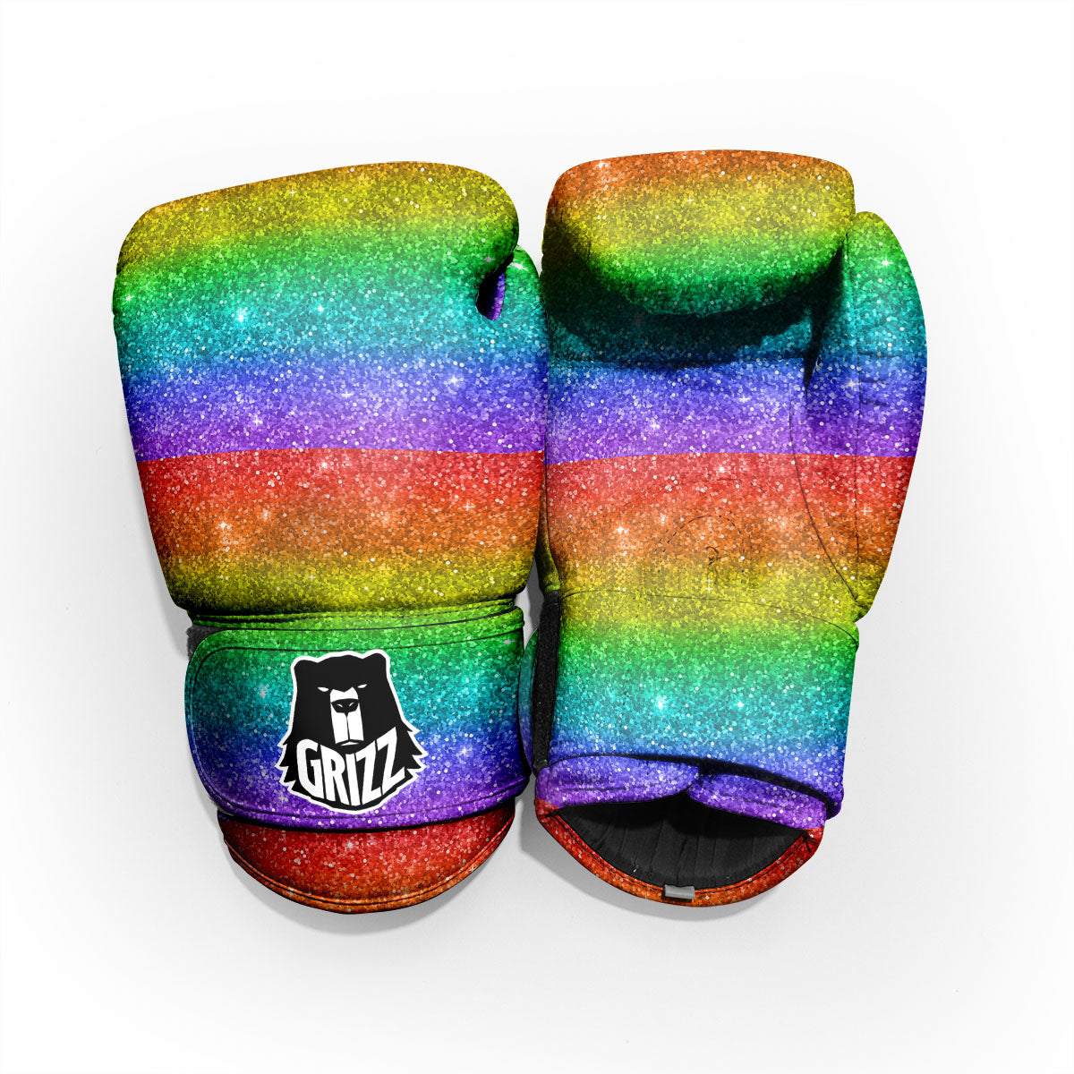 Glitter Rainbow Print Pattern Pro Boxing Glove