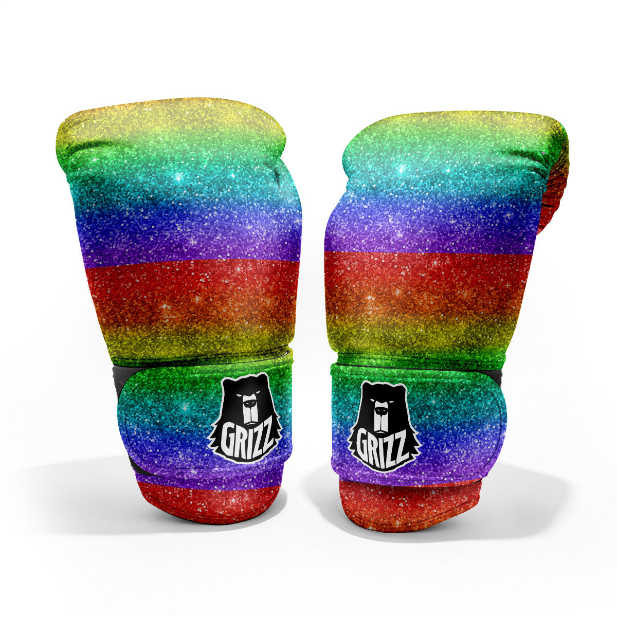 Glitter Rainbow Print Pattern Pro Boxing Glove