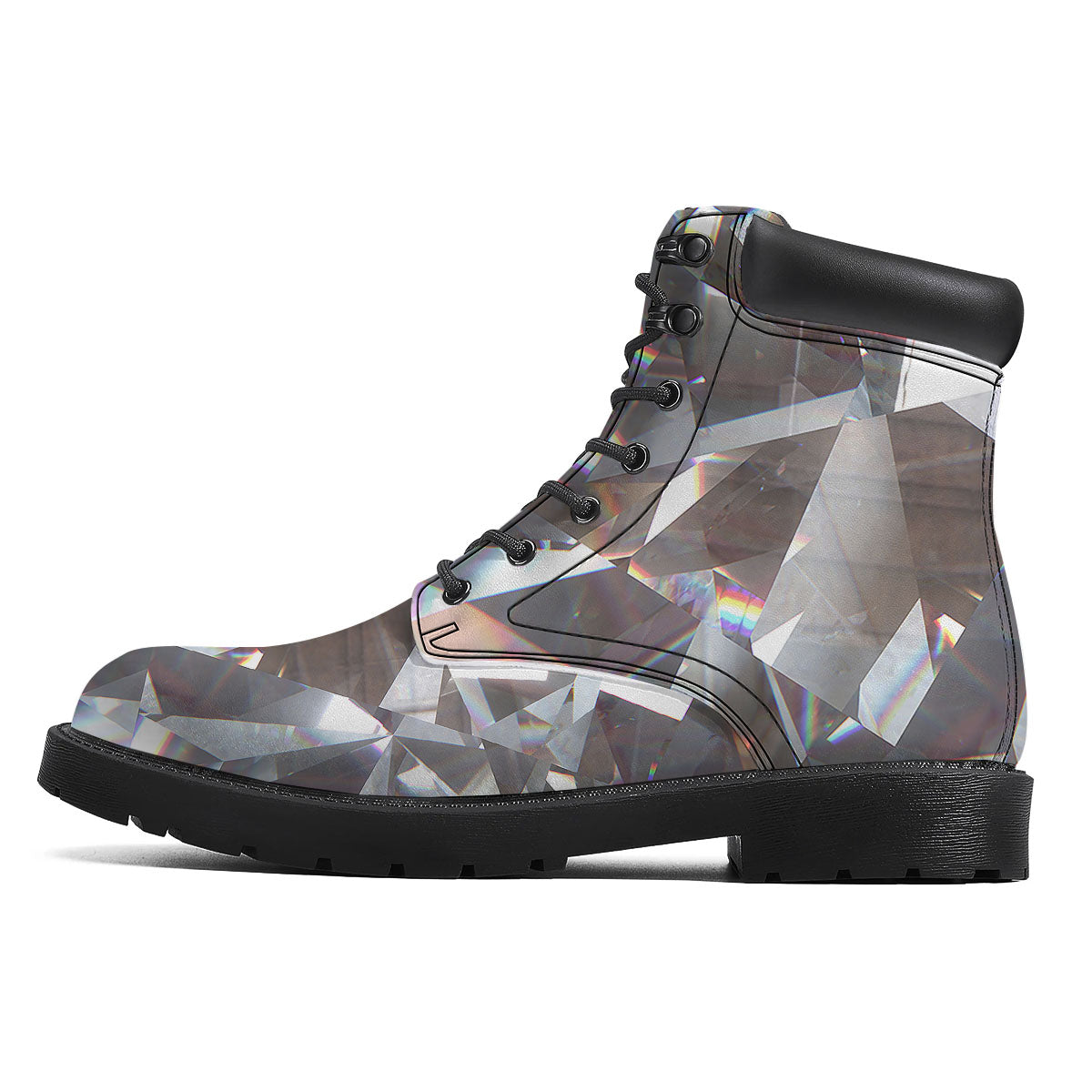 Glitter Texture Diamond Print Boots-grizzshop