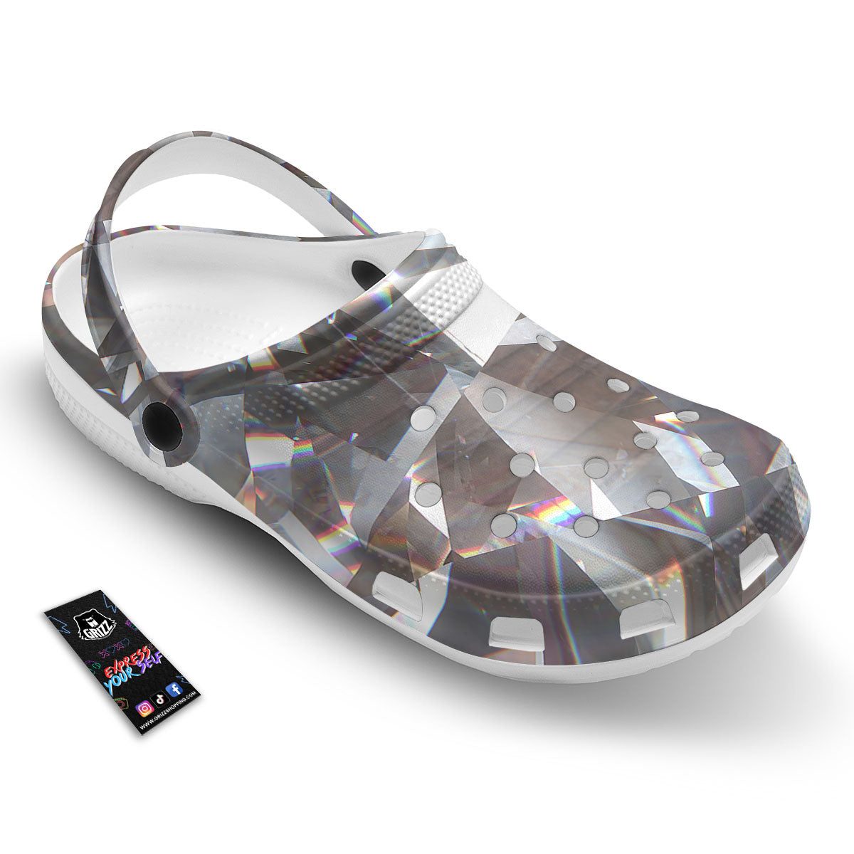 Glitter Texture Diamond Print Clog-grizzshop