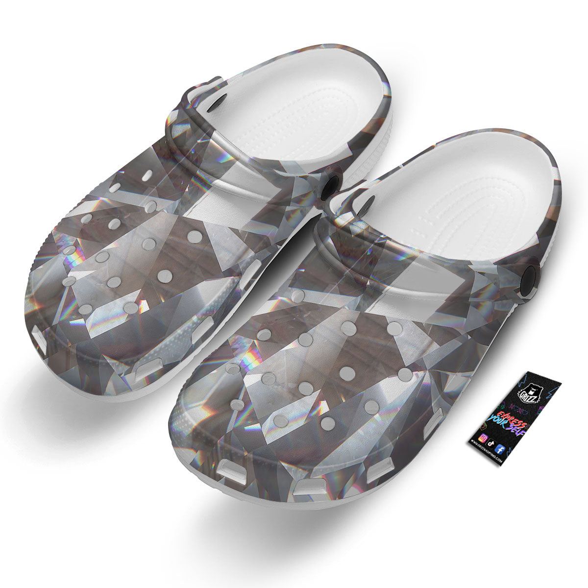 Glitter Texture Diamond Print Clog-grizzshop