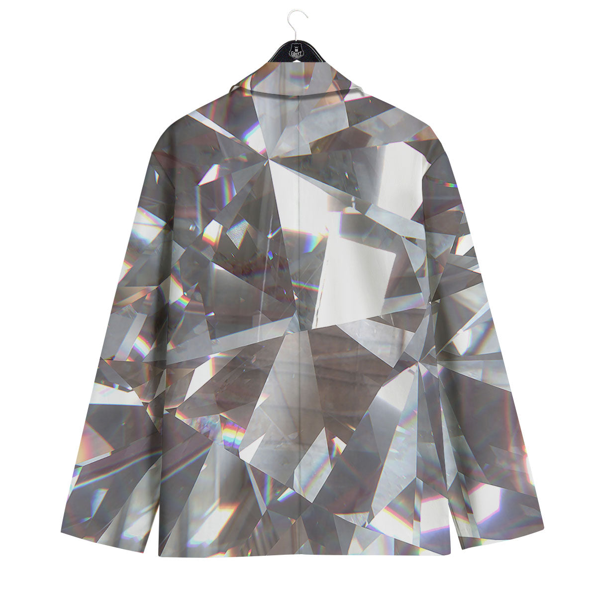 Glitter Texture Diamond Print Men's Sport Coat-grizzshop