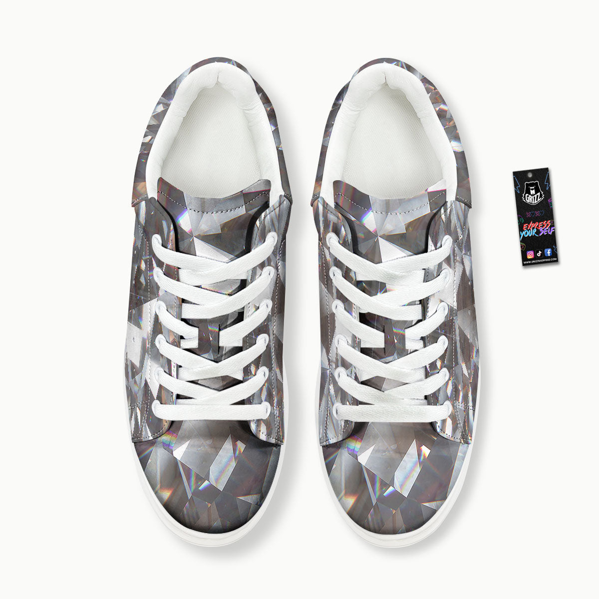 Glitter Texture Diamond Print Platform Shoes-grizzshop