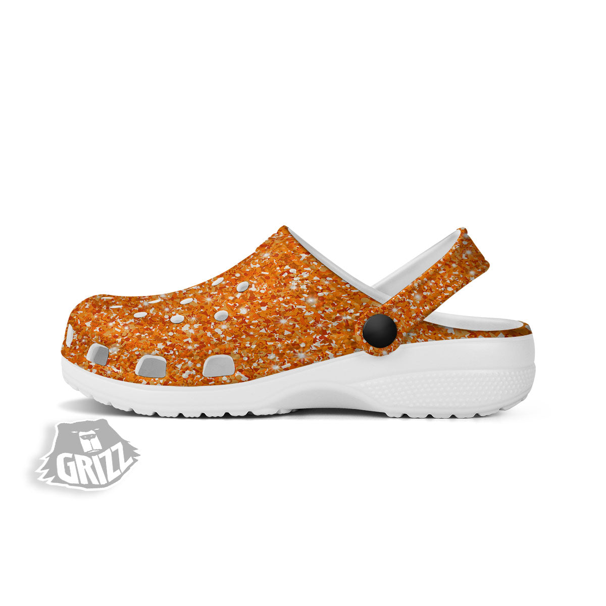 Glitter Texture Orange Print Clog-grizzshop