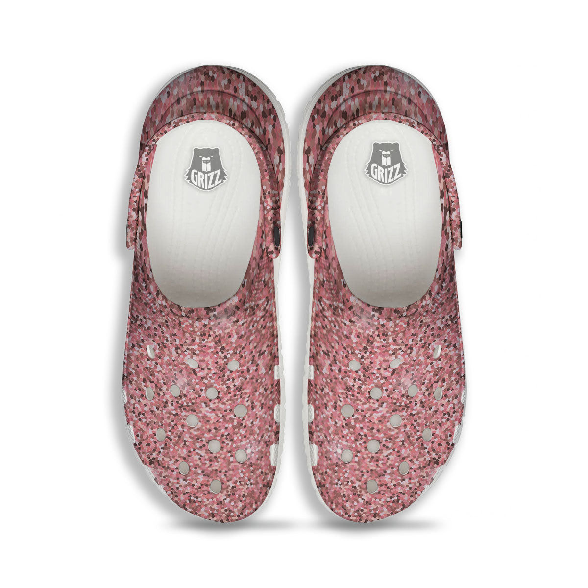 Glitter Texture Pink Print Clog-grizzshop