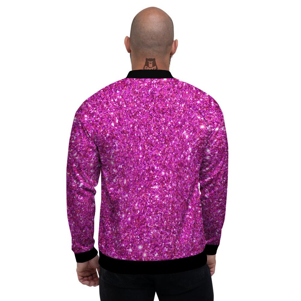 Glitter Artwork Magenta Pink Print Men's Bomber Jacket-grizzshop