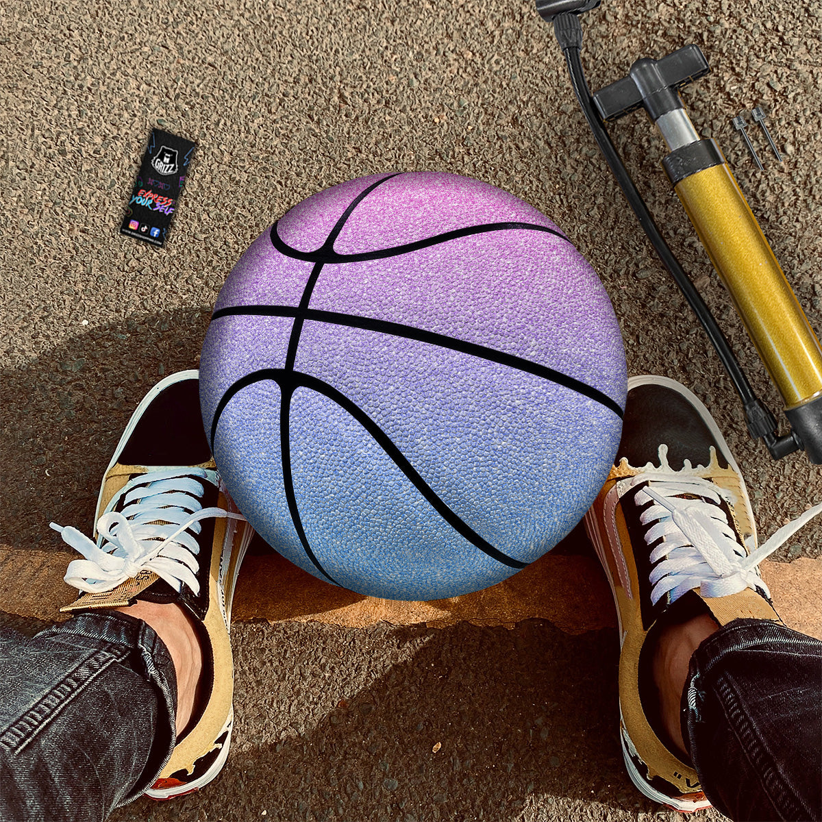 Glitter Artwork Pastel Print Pattern Basketball