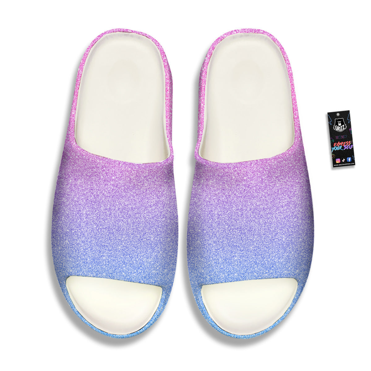 Glitter Artwork Pastel Print Pattern Sandals-grizzshop