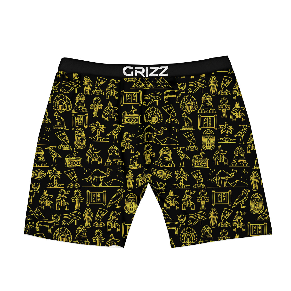 Glod Ancient Egyptian Print Pattern Boxer Briefs-grizzshop