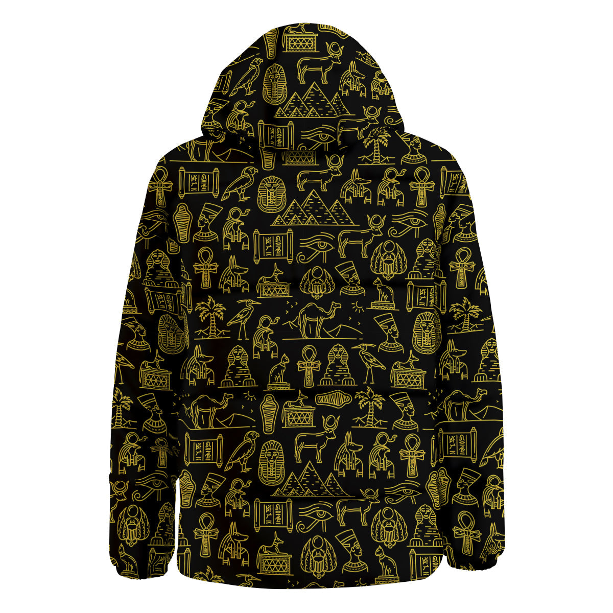 Glod Ancient Egyptian Print Pattern Down Jacket-grizzshop