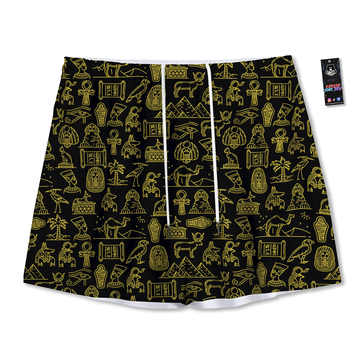 Heartbeat Green Print Pattern Mesh Shorts