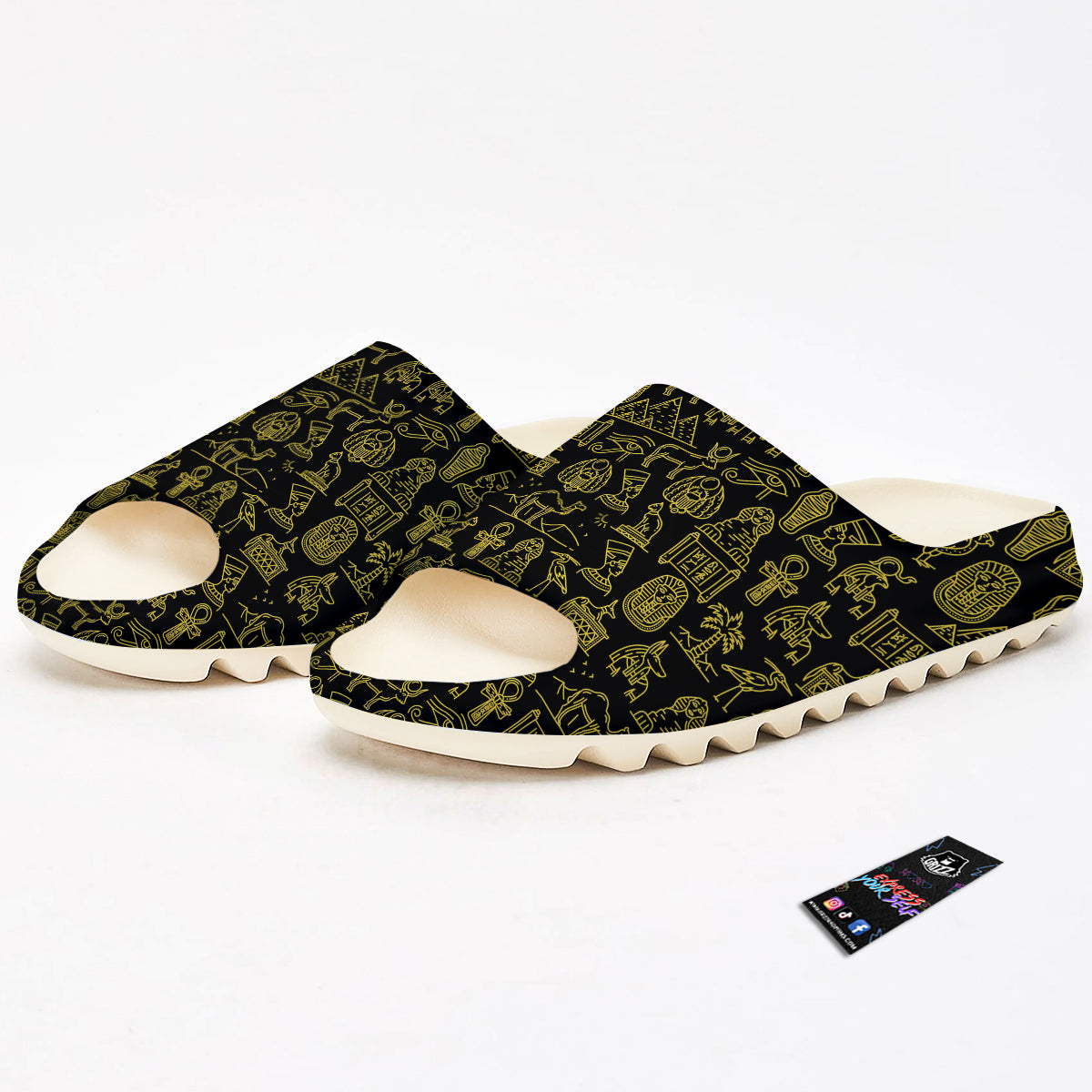 Glod Ancient Egyptian Print Pattern Sandals-grizzshop