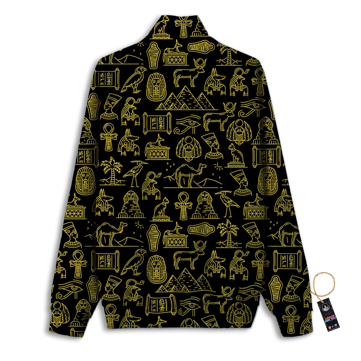 Glod Ancient Egyptian Print Pattern Track Jacket-grizzshop