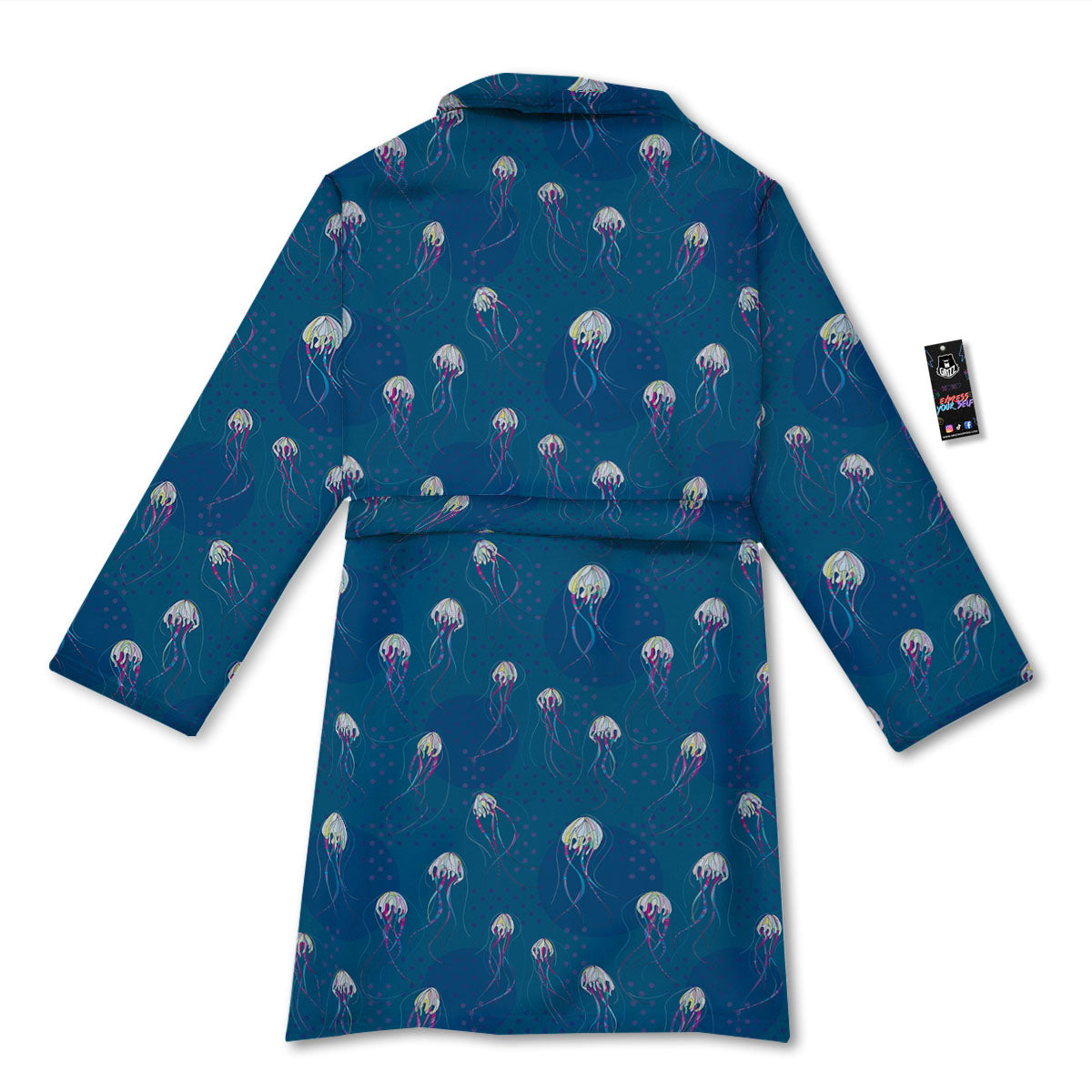 Glowing Jellyfish Print Pattern Bathrobe-grizzshop