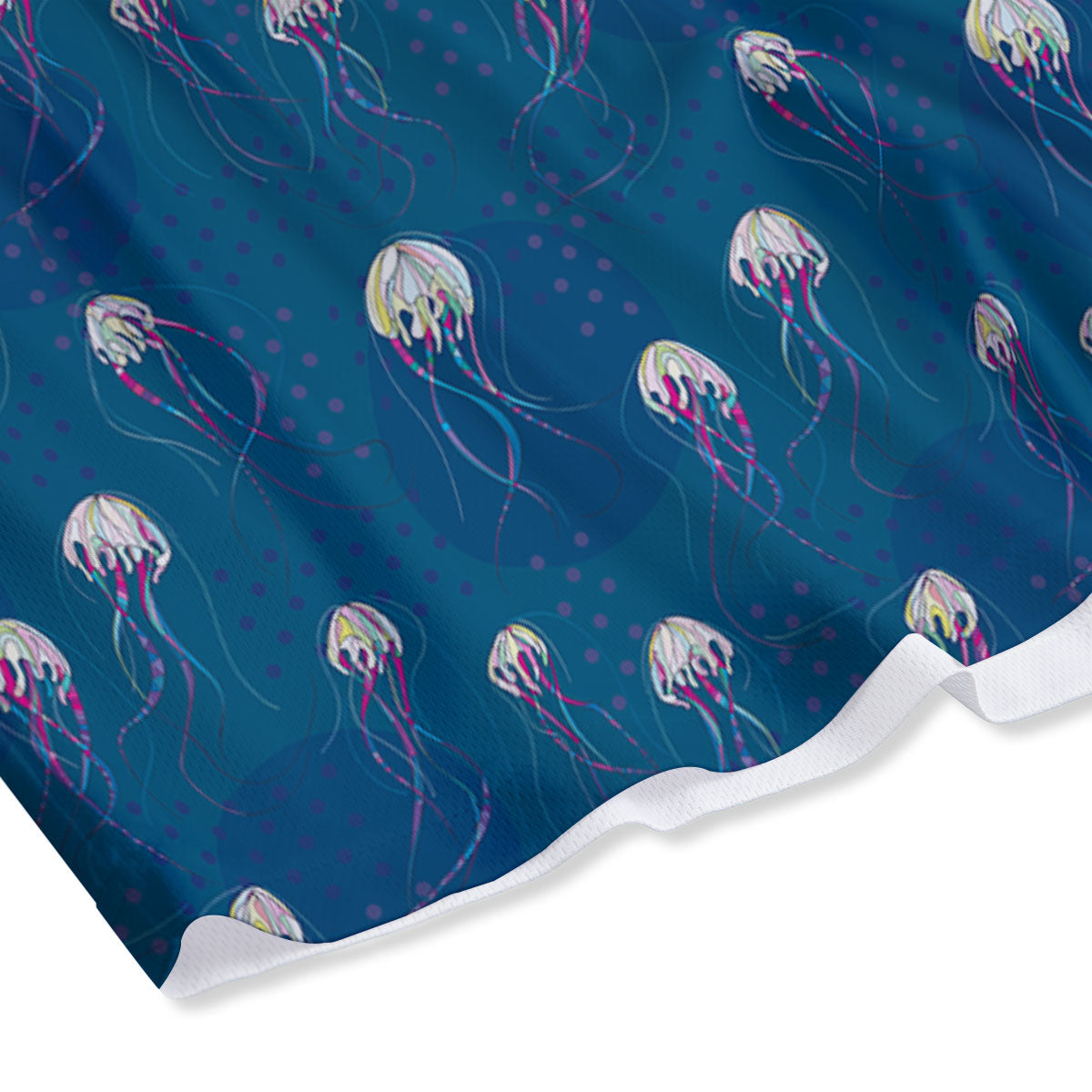 Glowing Jellyfish Print Pattern Mesh Shorts