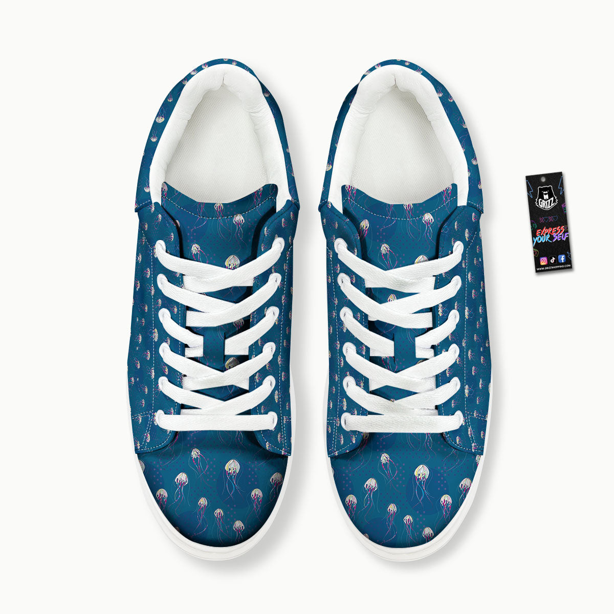 Glowing Jellyfish Print Pattern Platform Shoes-grizzshop