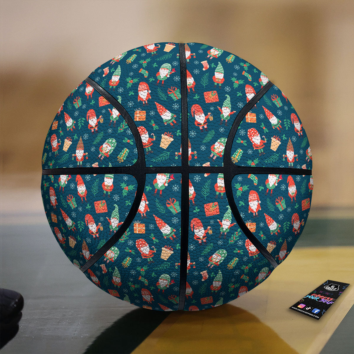 Gnomes Christmas Print Pattern Basketball-grizzshop