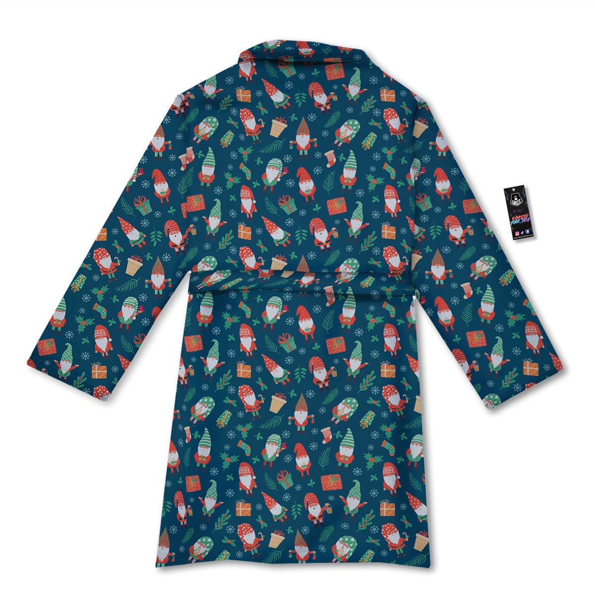 Gnomes Christmas Print Pattern Bathrobe-grizzshop
