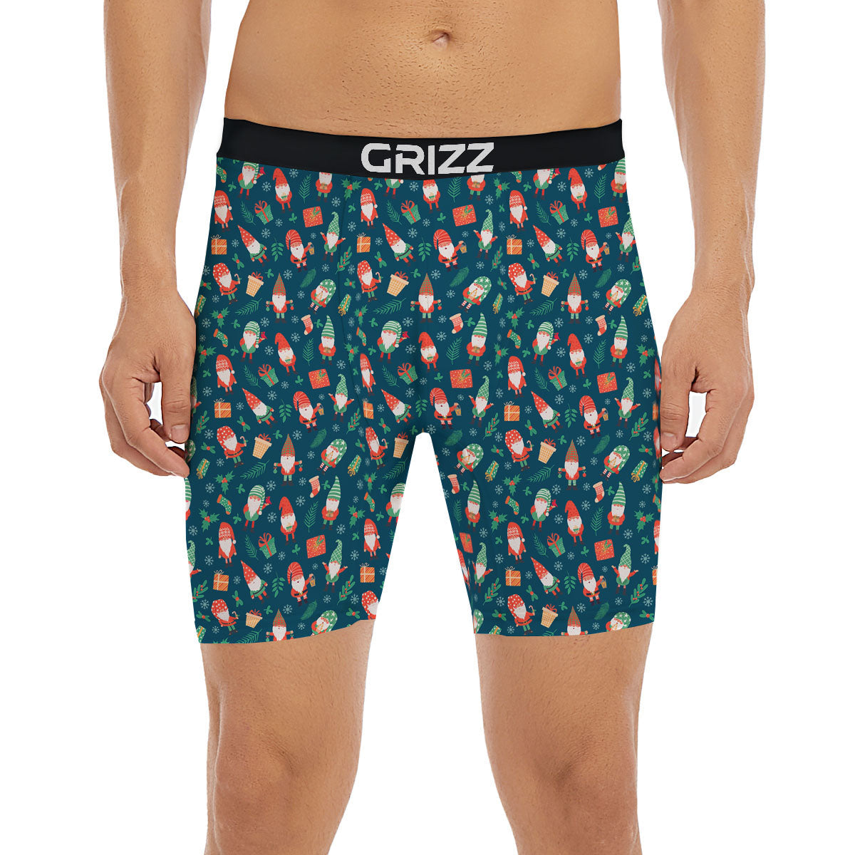 Gnomes Christmas Print Pattern Boxer Briefs-grizzshop