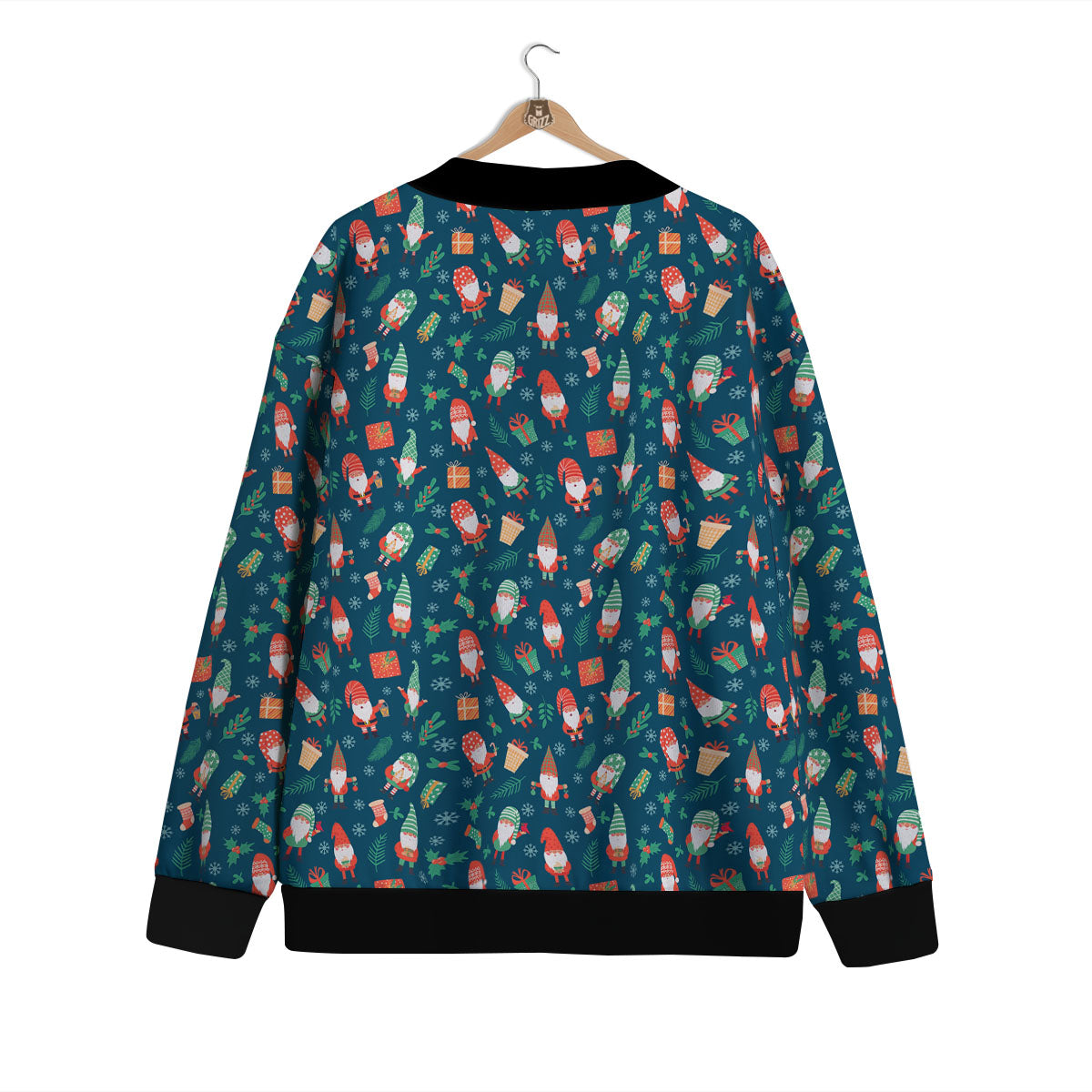 Gnomes Christmas Print Pattern Cardigan-grizzshop