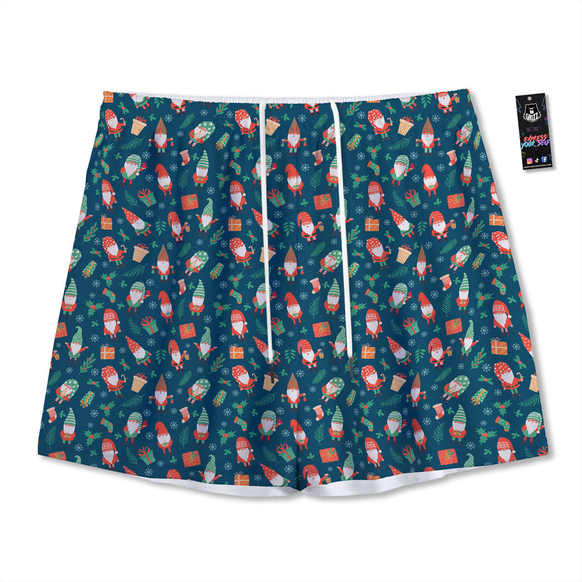 Garter Snake Print Mesh Shorts