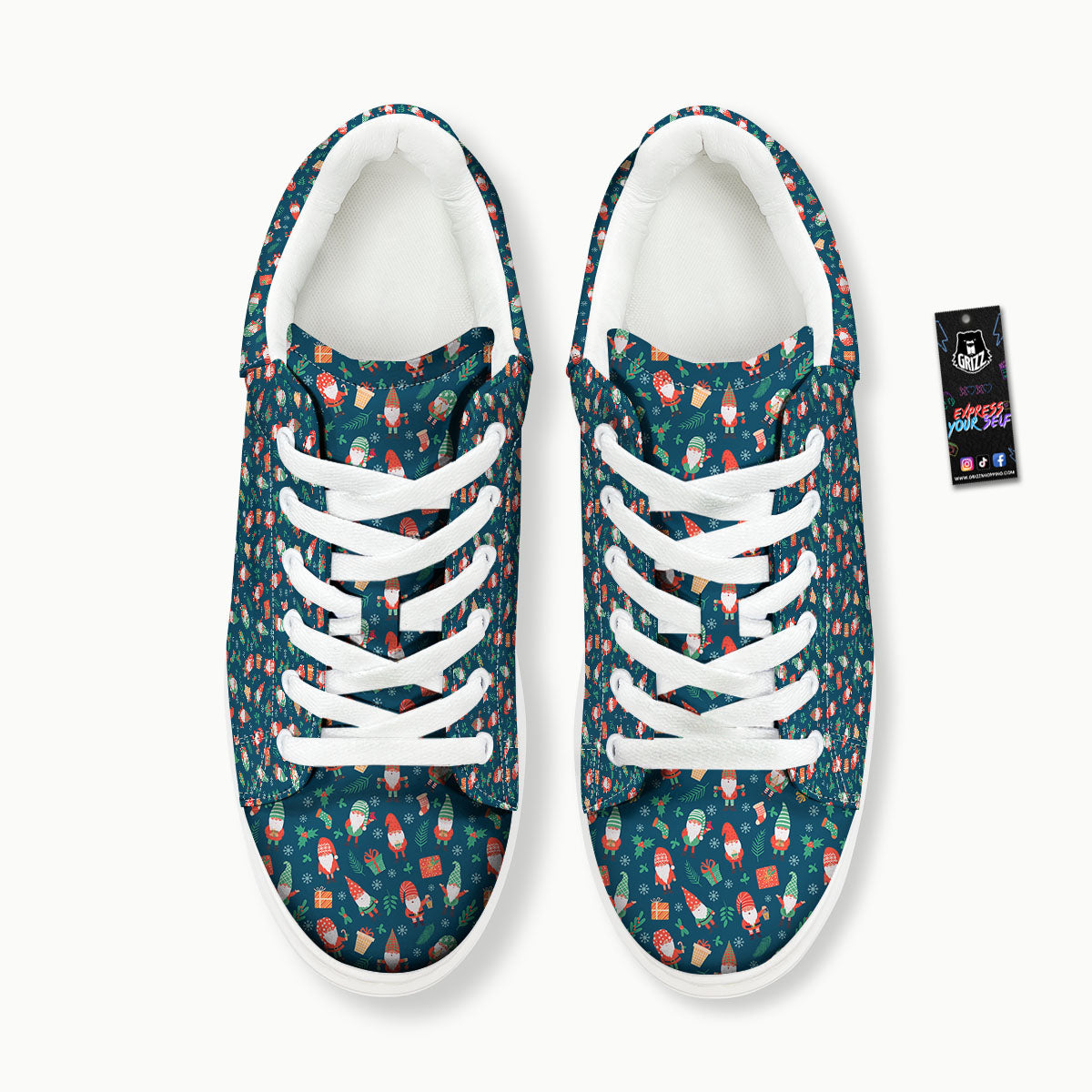 Gnomes Christmas Print Pattern Platform Shoes-grizzshop