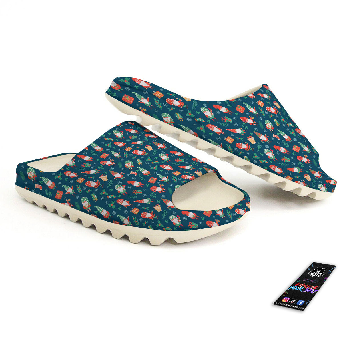 Gnomes Christmas Print Pattern Sandals-grizzshop