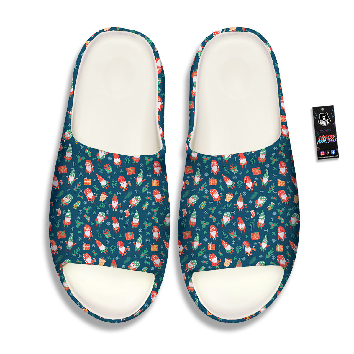 Gnomes Christmas Print Pattern Sandals-grizzshop
